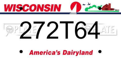 272T64 Wisconsin License Plate