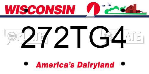 272TG4 Wisconsin License Plate