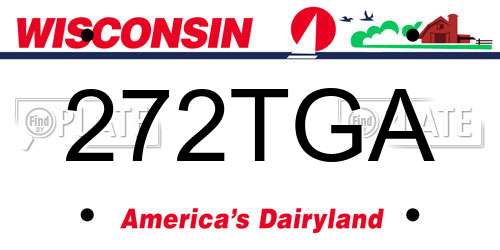 272TGA Wisconsin License Plate