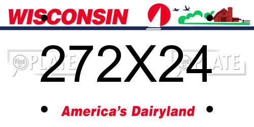 272X24 Wisconsin License Plate