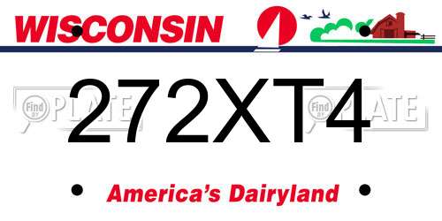 272XT4 Wisconsin License Plate