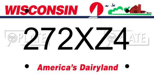 272XZ4 Wisconsin License Plate