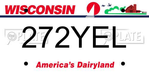 272YEL Wisconsin License Plate