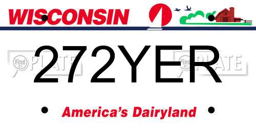272YER Wisconsin License Plate