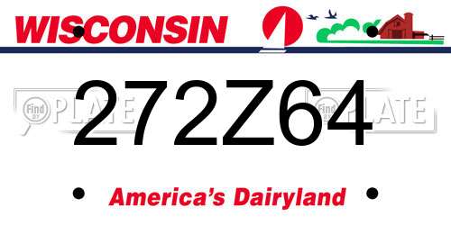 272Z64 Wisconsin License Plate