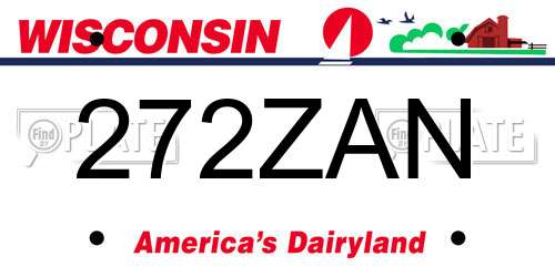 272ZAN Wisconsin License Plate