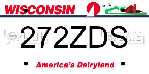 272ZDS Wisconsin License Plate