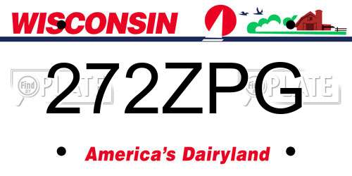 272ZPG Wisconsin License Plate