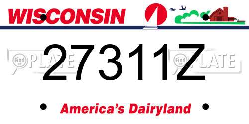 27311Z Wisconsin License Plate