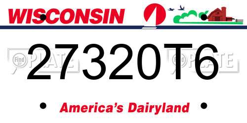 27320T6 Wisconsin License Plate