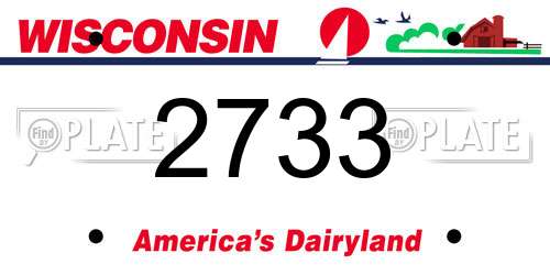 2733 Wisconsin License Plate