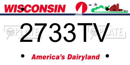 2733TV Wisconsin License Plate