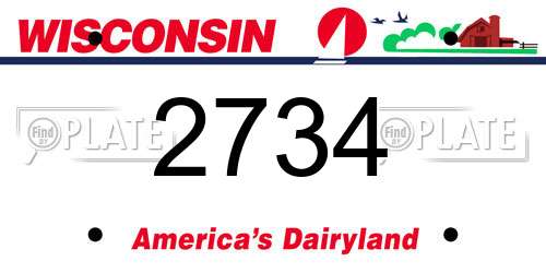 2734 Wisconsin License Plate