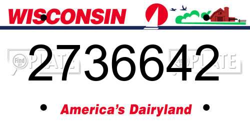 2736642 Wisconsin License Plate
