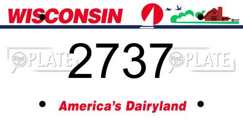 2737 Wisconsin License Plate