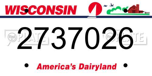 2737026 Wisconsin License Plate
