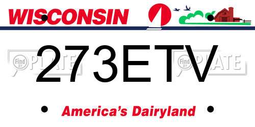 273ETV Wisconsin License Plate