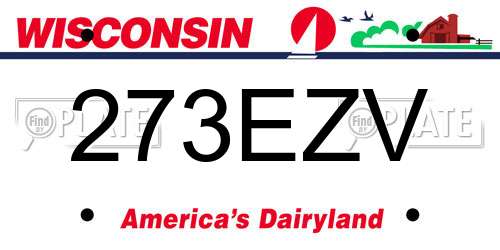 273EZV Wisconsin License Plate