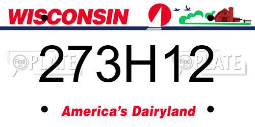 273H12 Wisconsin License Plate