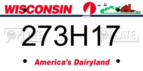 273H17 Wisconsin License Plate