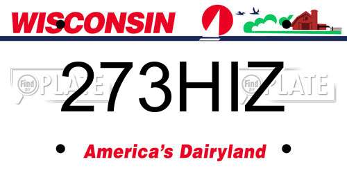 273HIZ Wisconsin License Plate