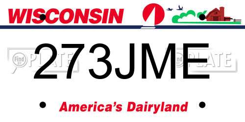 273JME Wisconsin License Plate