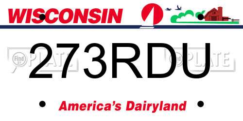 273RDU Wisconsin License Plate