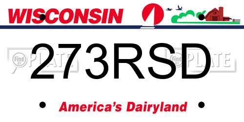 273RSD Wisconsin License Plate