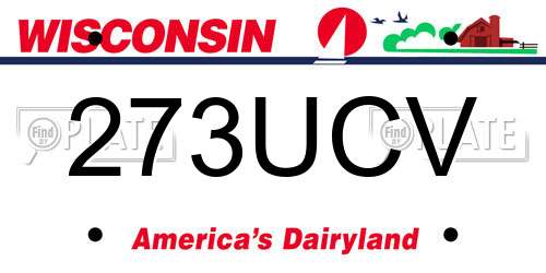 273UCV Wisconsin License Plate