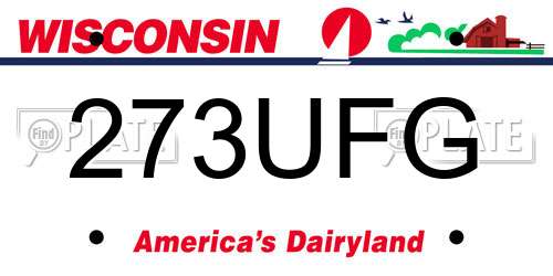 273UFG Wisconsin License Plate