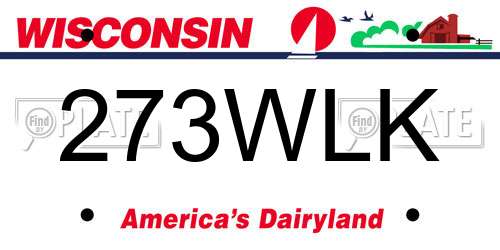 273WLK Wisconsin License Plate