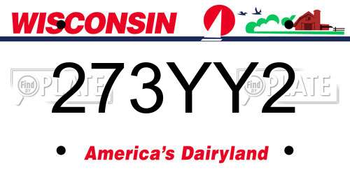 273YY2 Wisconsin License Plate