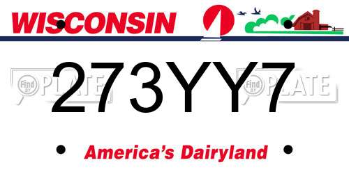273YY7 Wisconsin License Plate