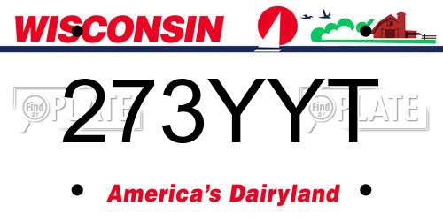 273YYT Wisconsin License Plate