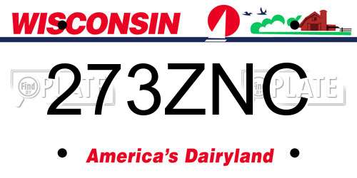 273ZNC Wisconsin License Plate