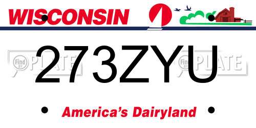 273ZYU Wisconsin License Plate