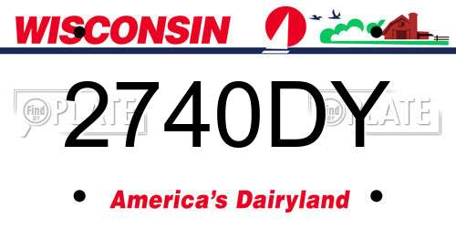 2740DY Wisconsin License Plate
