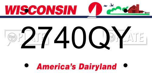 2740QY Wisconsin License Plate