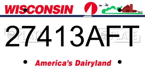 27413AFT Wisconsin License Plate