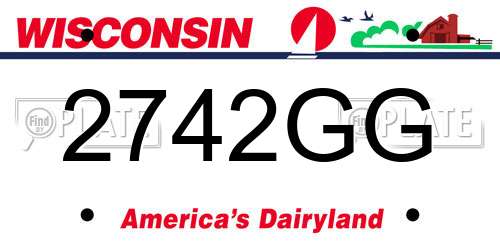 2742GG Wisconsin License Plate