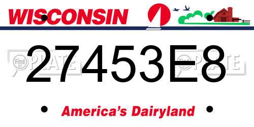 27453E8 Wisconsin License Plate