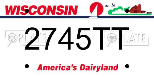 2745TT Wisconsin License Plate
