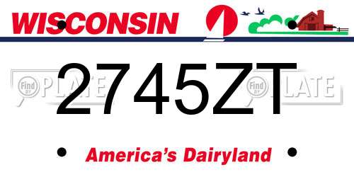 2745ZT Wisconsin License Plate