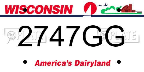 2747GG Wisconsin License Plate