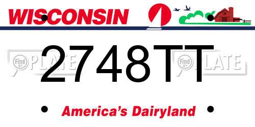 2748TT Wisconsin License Plate