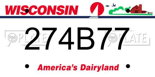 274B77 Wisconsin License Plate
