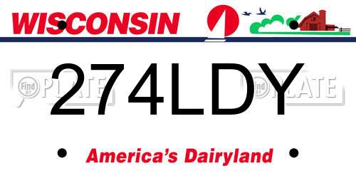 274LDY Wisconsin License Plate