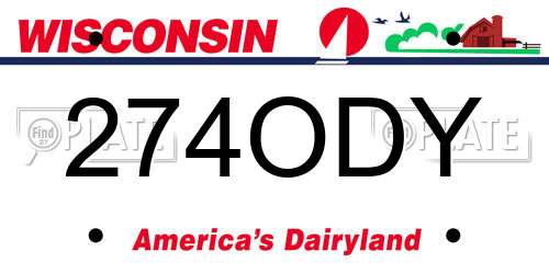 274ODY Wisconsin License Plate