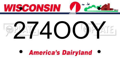 274OOY Wisconsin License Plate