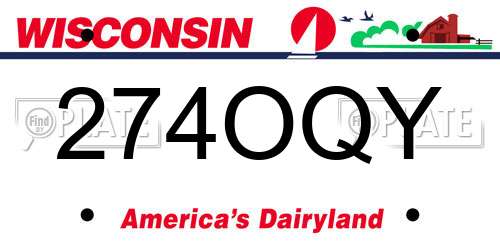 274OQY Wisconsin License Plate